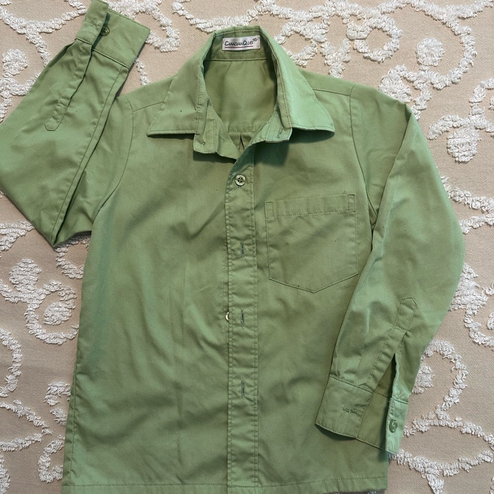 Classic Light Green Boy’s Button-Down Shirt by Canadian Club
